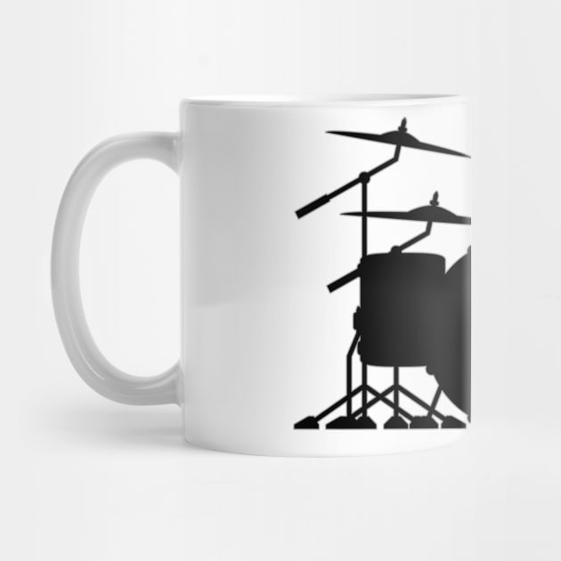 Drum set silhouette illustration by hobrath